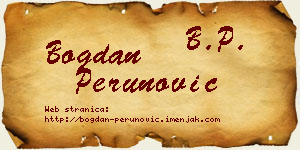 Bogdan Perunović vizit kartica